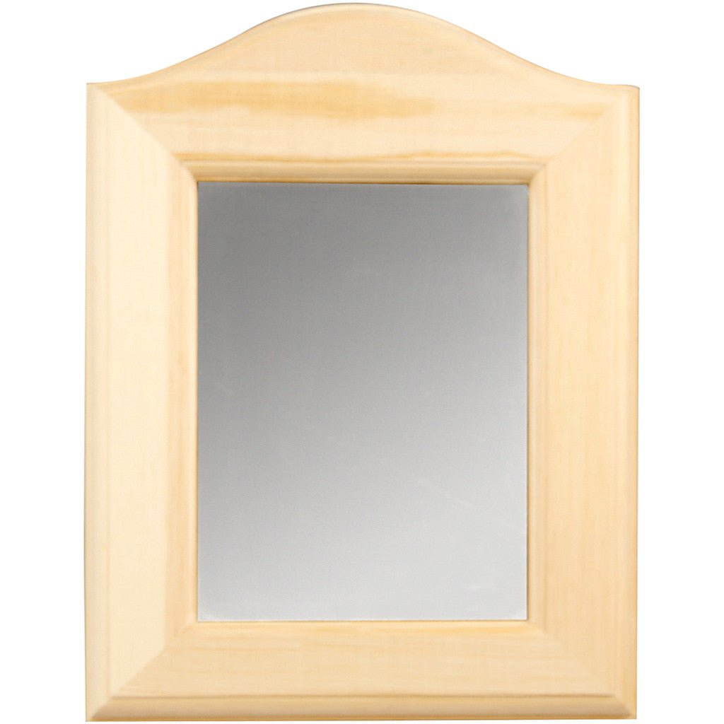 Poplar Wood Mirror Frame Home Decoration Crafts 19x27x1.5 cm - Home - Crafts