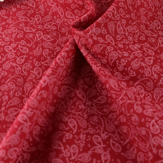 Pretty Paisley Cherry Shabby Chic Polycotton Floral Fabric