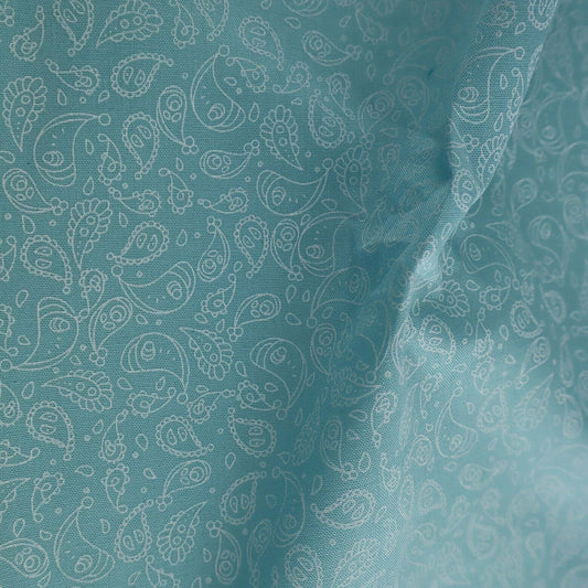 Pretty Paisley Duck Egg Shabby Chic Polycotton Floral Fabric - Home - Crafts