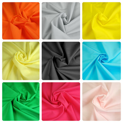 Quality Plain Polycotton Fabric Material 112CM Craft Dressmaking Bunting Per Metre