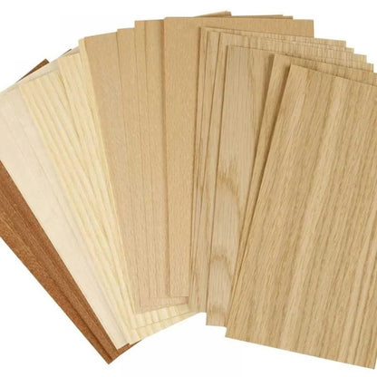Real Wood Veneer 0.75mm Sheet Easy to Cut Craft Paper 22x12cm Material Beech Oak Mahogany