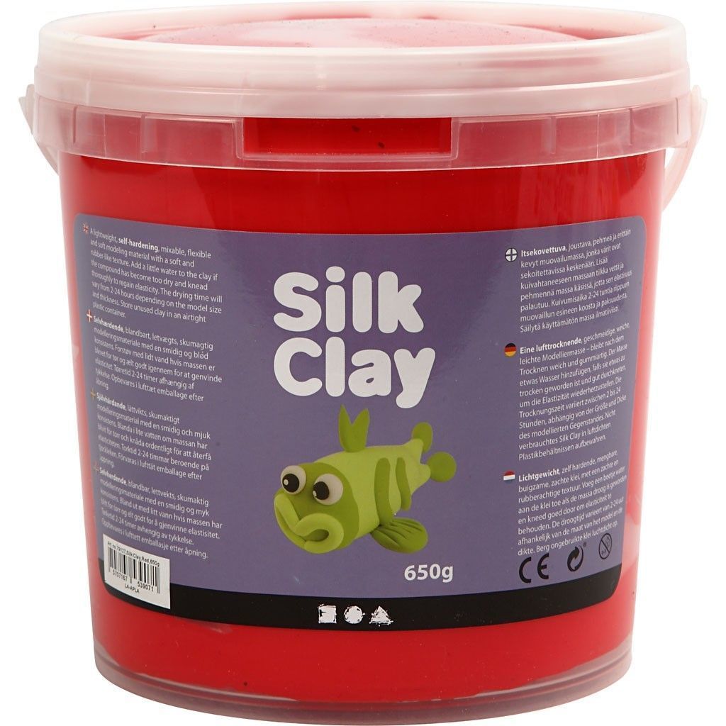 Red Colour Pliable Lightweight Modelling Compound With Plastic Bucket 650 g - Home - Crafts