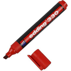 1 x Edding 330 Marker Permanent Pen 1-5 mm Line Chisel Tip Red Colour Waterproof