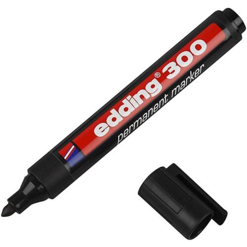 1 Edding 300 Marker Permanent Pen 1.5-3 mm Line Bullet Tip Waterproof Black