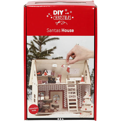 Santa Wooden House DIY Kit With Silk Clay Christmas Decoration Crafts - Home - Crafts