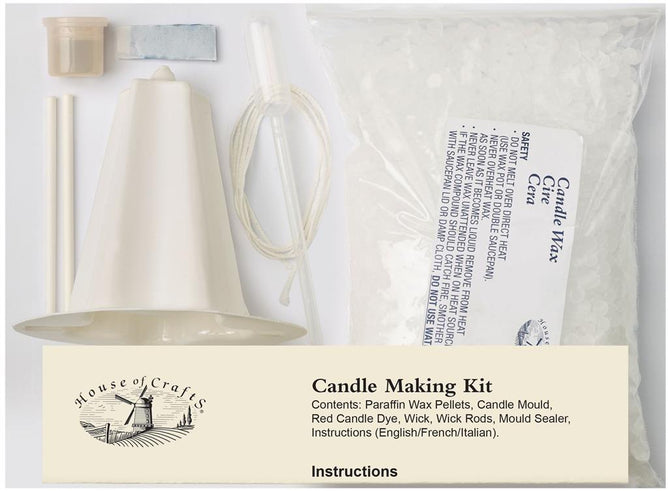 Start a Craft Candle Making Kit | Instructions Vegetarian Paraffin Wax Wick Mould Dye