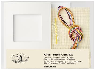 Start a Craft Cross Stitch Card Kit | Instructions Aida Fabric Stranded Cotton Tapestry Needle
