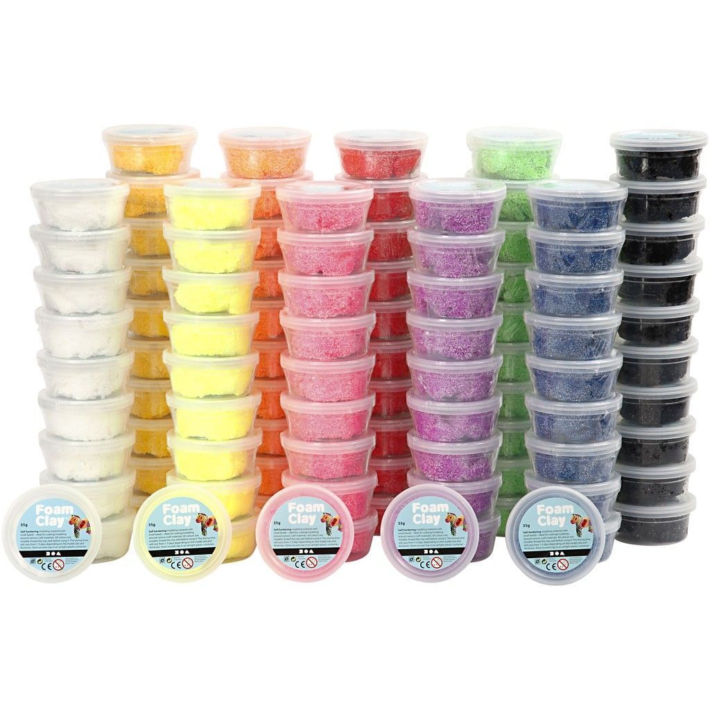 Self Hardening Foam Clay With Beads In Re - usable Tubs - 100 Tubs - Home - Crafts