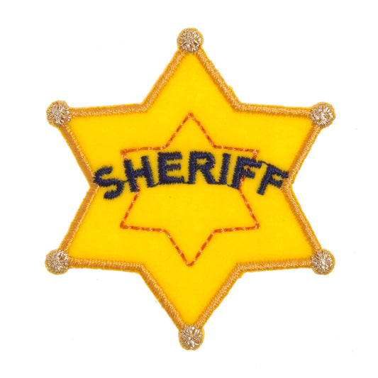 Sew On Motifs Lace Jeans Dresses Applique Patches 6cm - Sheriff Badge - Home - Crafts