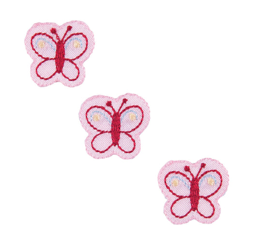 Sew On Motifs Lace Jeans Dresses Appliques Patches 2.3cm - Three Pink Butterflies - Home - Crafts