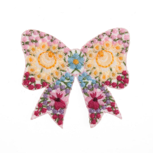 Sew On Motifs Lace Jeans Dresses Garments Applique Patches 4.5 cm - Floral Bow - Home - Crafts