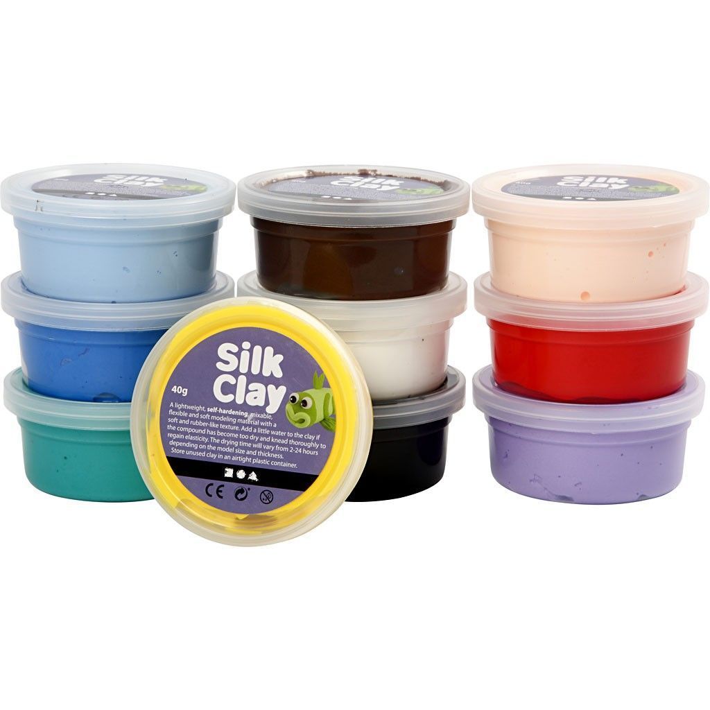 Silk Clay Pliable Lightweight Modelling Compound In Plastic Tub 40 g - Set 1 - Home - Crafts