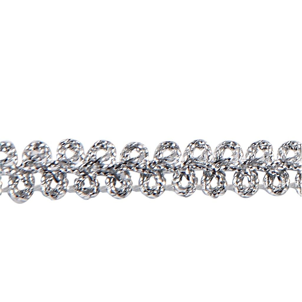 Silver Braided Metallic 10 mm Trim Ribbon Sewing Card Making Craft x 10m - Home - Crafts