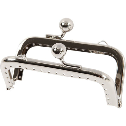Silver Colour Metallic Square Purse Clasp Kit With Sewing Hole Craft Accessories - Home - Crafts