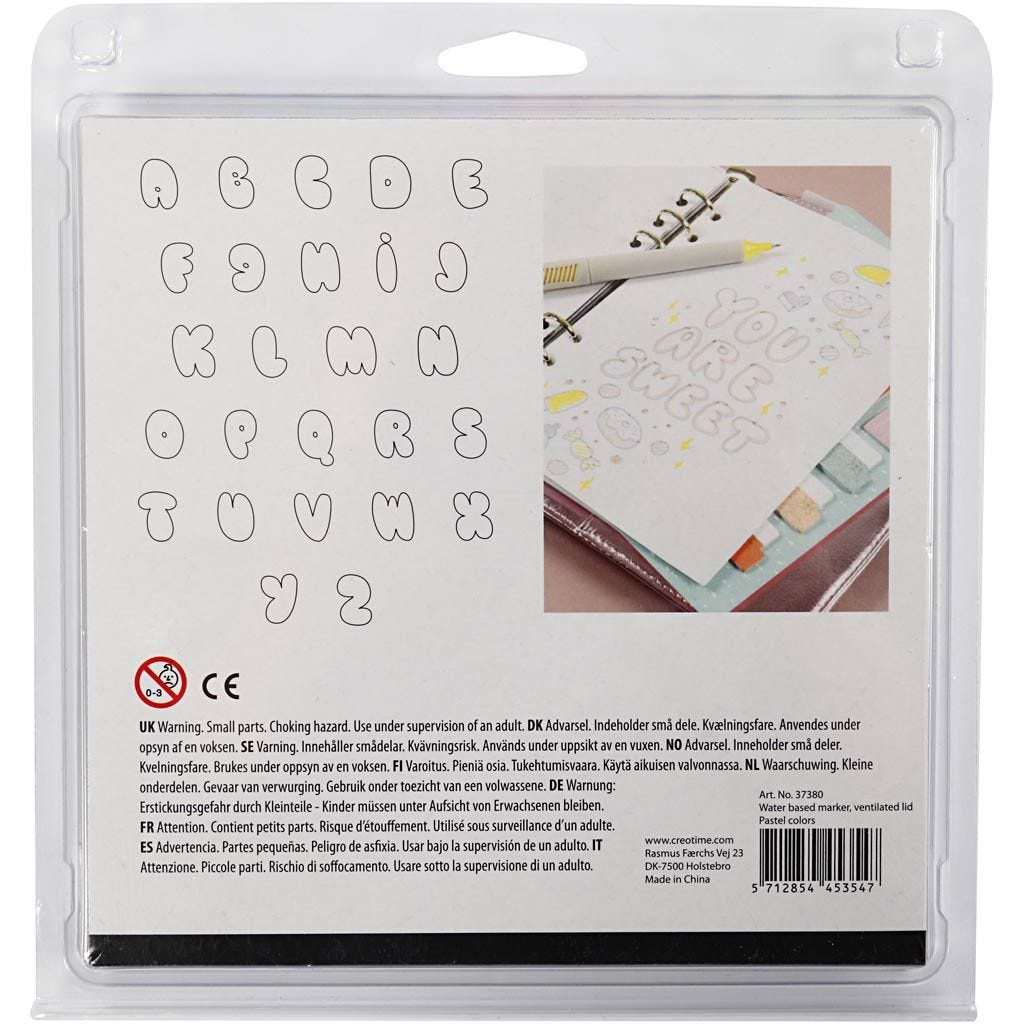 Sketch Marker Water Based Double Ended | Line 1+2+5mm Pastel Colours | 12Pc