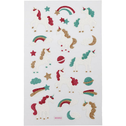 Sky Glitter Stickers Sheet 10x16cm Sparkly Self-Adhesive Punched Greeting Cards Gift Tags