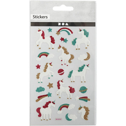 Sky Glitter Stickers Sheet 10x16cm Sparkly Self-Adhesive Punched Greeting Cards Gift Tags
