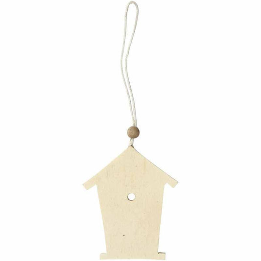 Small Flat Wooden House With String Decoration Craft - Home - Crafts