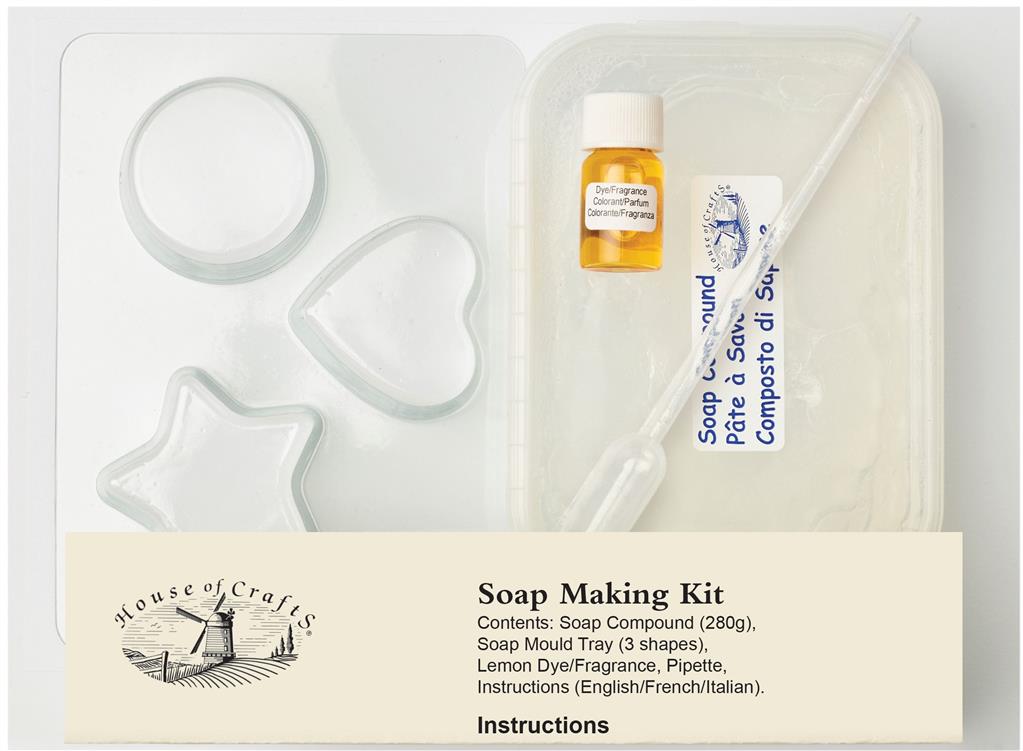 Soap Making Kit | Instructions Soap Compound Mould Tray  Lemon Dye Fragrance Pipette