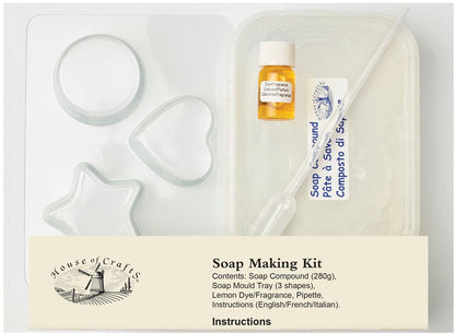 Soap Making Kit | Instructions Soap Compound Mould Tray  Lemon Dye Fragrance Pipette