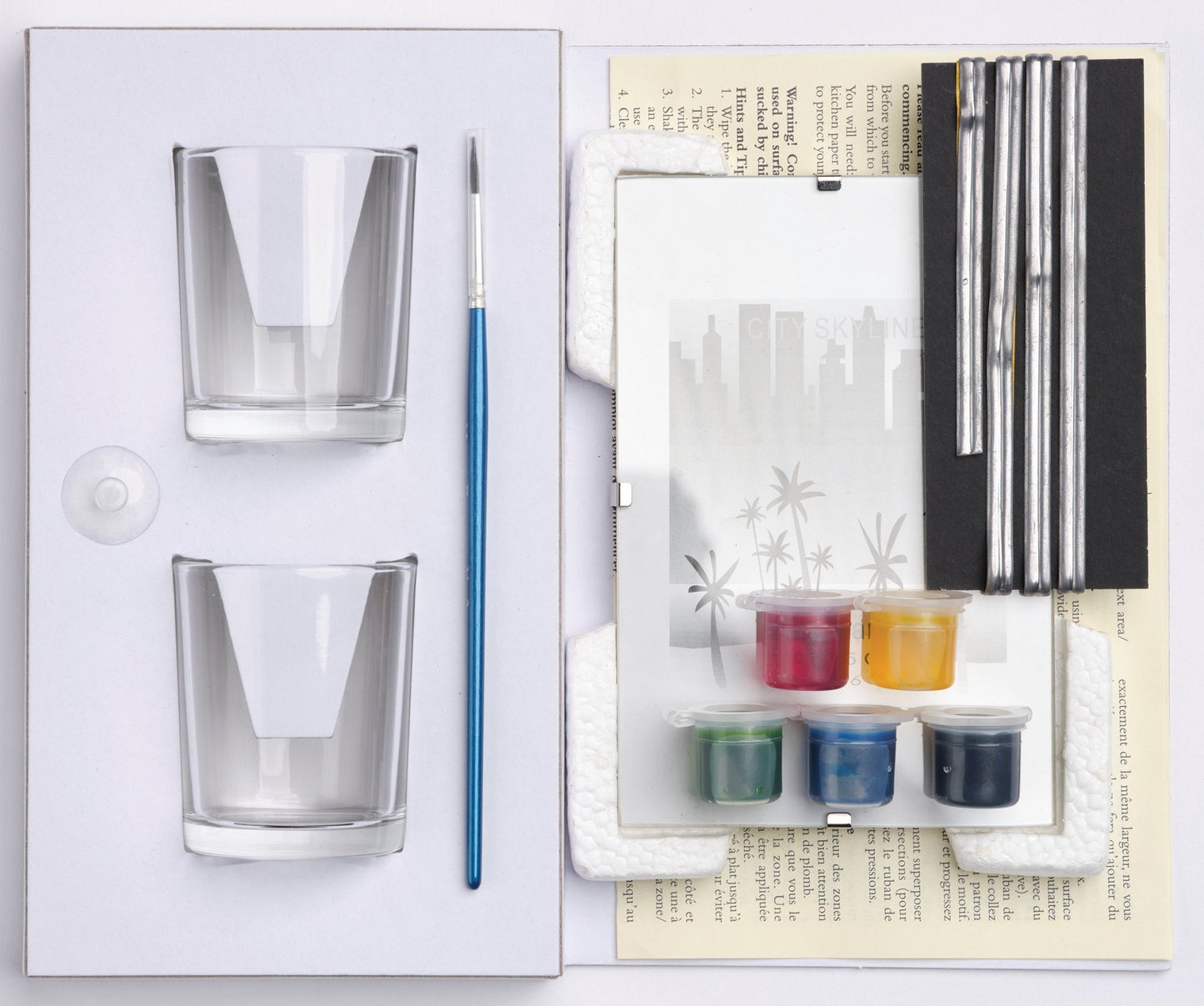 Stained Glass Craft Kit | Instructions Votive Suncatcher Adhesive Lead Strip Paint Brush Patterns Cap