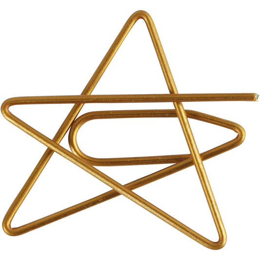 Star Shaped Metal Gold Colour Paperclips For Card Gift Decorations 30 mm x 30 mm - Home - Crafts