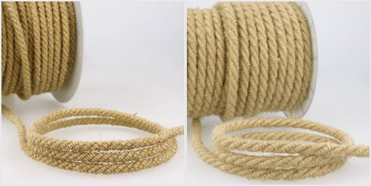 Stephanoise Natural Jute Cord Macramé Ribbons Crafts 20m x 6mm - Select Size
