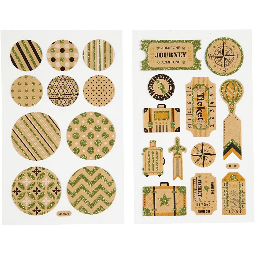 Stickers, sheet 10x16cm, bag tags and circles, 4 sheets - Home - Crafts