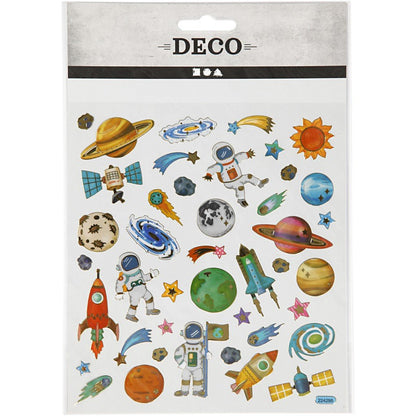 Stickers, sheet 15x16.5cm, 41 pc, space, 1 sheet - Home - Crafts