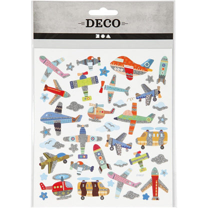Stickers, sheet 15x16.5cm, 42 pc, air planes and helicopters, 1 sheet - Home - Crafts