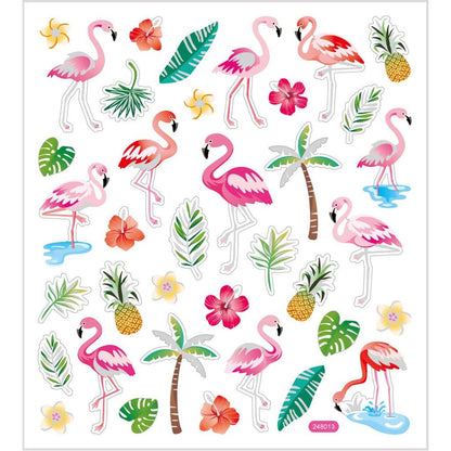Stickers, sheet 15x16.5cm, approx. 37 pc, flamingo, 1 sheet - Home - Crafts