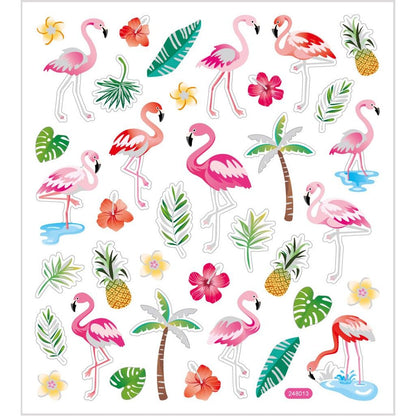 Stickers, sheet 15x16.5cm, approx. 37 pc, flamingo, 1 sheet - Home - Crafts