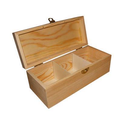 Teabag Wooden Box Storage Kitchen 3 Compartment Chest 22cm - Home - Crafts