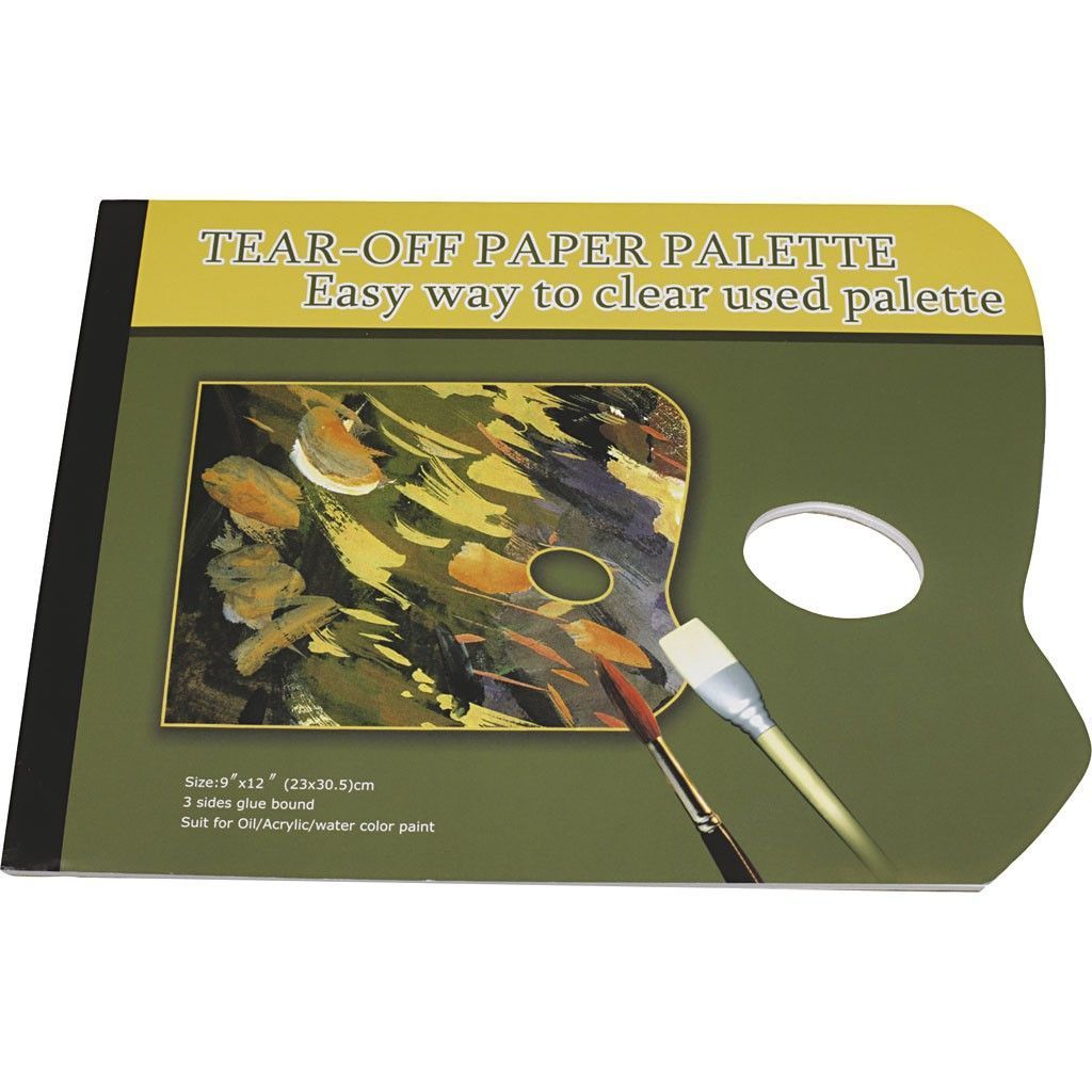 Tear Off Artists Palette With Wax Paper Sheets Special Thumbholes For Painting 31 cm - Home - Crafts