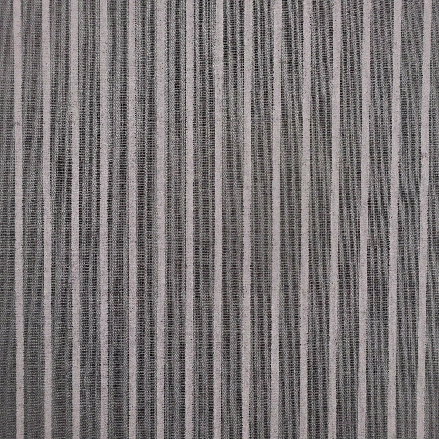Ticking Stripes Grey Shabby Chic Polycotton Floral Fabric