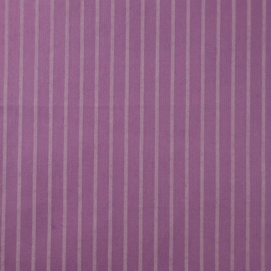 Ticking Stripes Lavender Shabby Chic Polycotton Floral Fabric - Home - Crafts