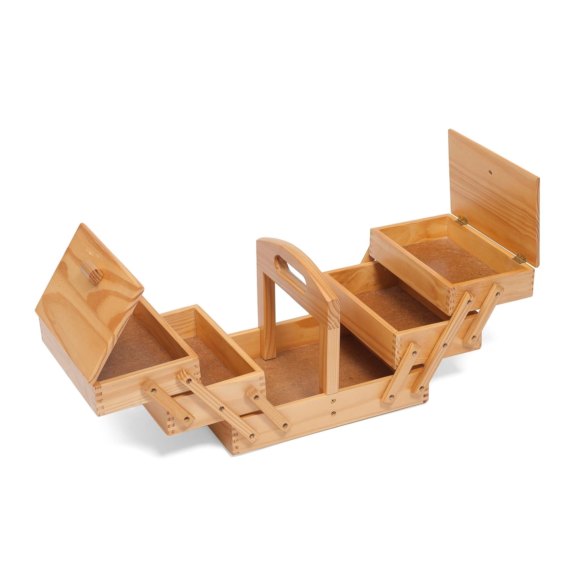 Traditional 3 Tier Wooden Cantilever Sewing Storage Box - 31cm - Home - Crafts