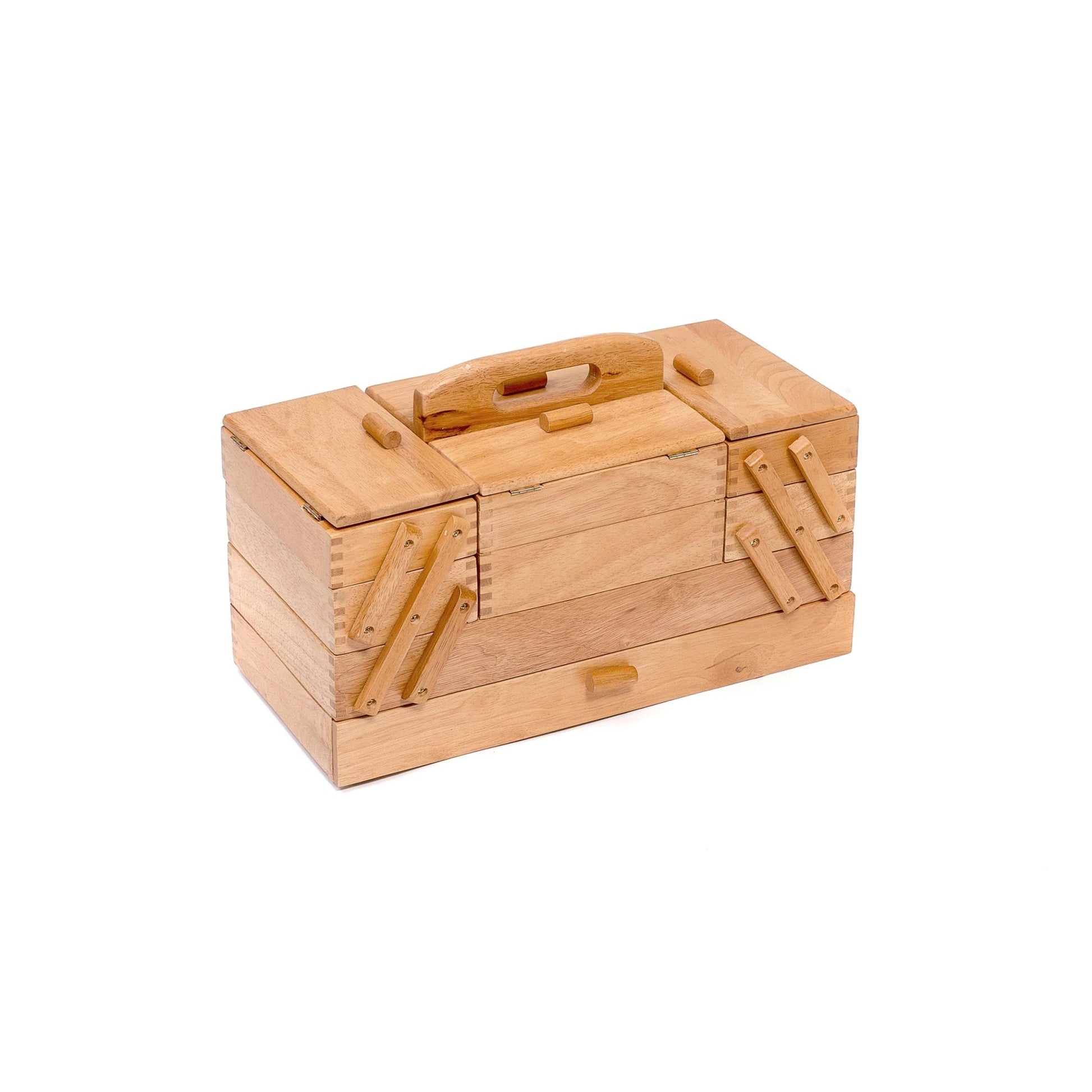Traditional Natural Wooden Cantilever Sewing Storage Large 4 Tier - Home - Crafts