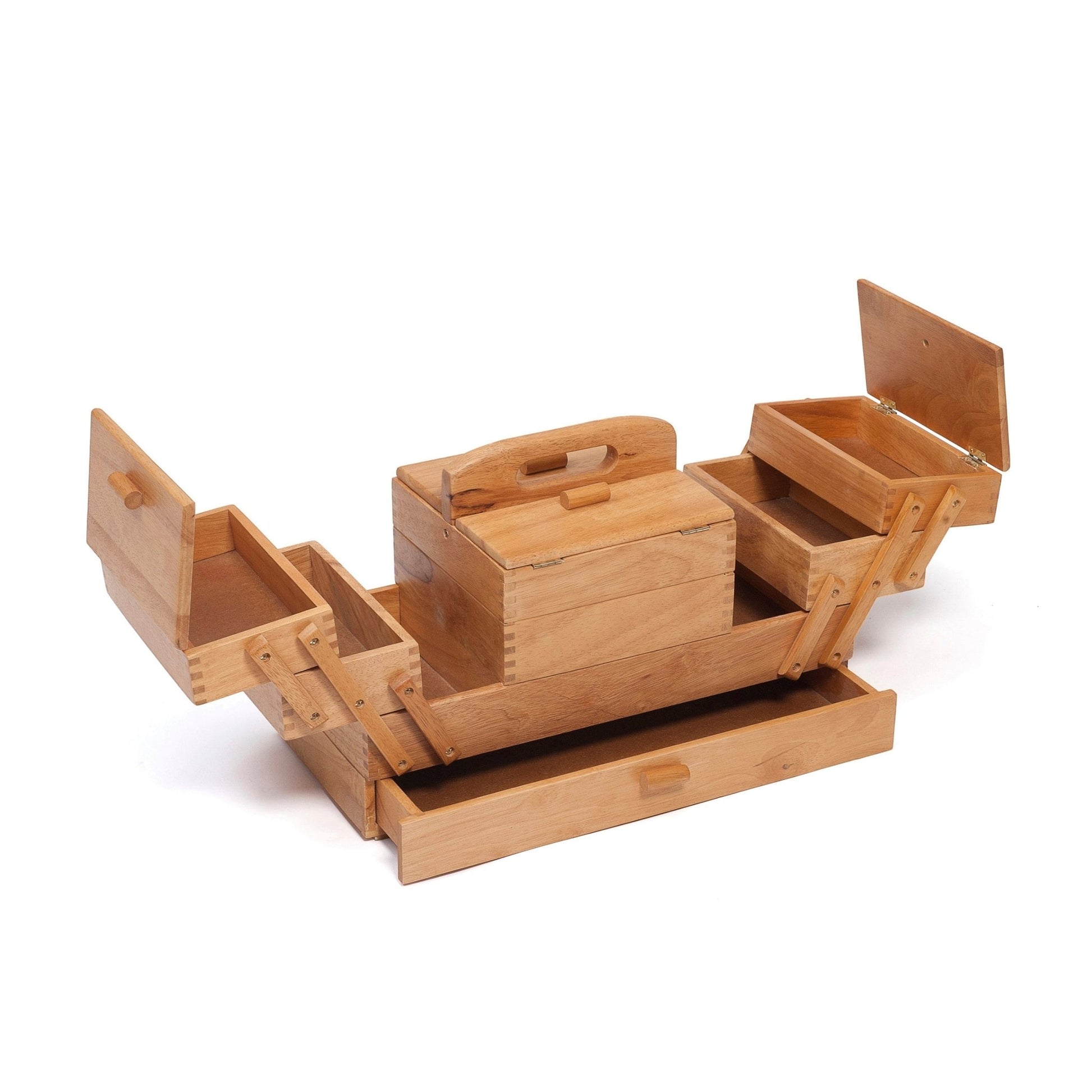 Traditional Natural Wooden Cantilever Sewing Storage Large 4 Tier - Home - Crafts