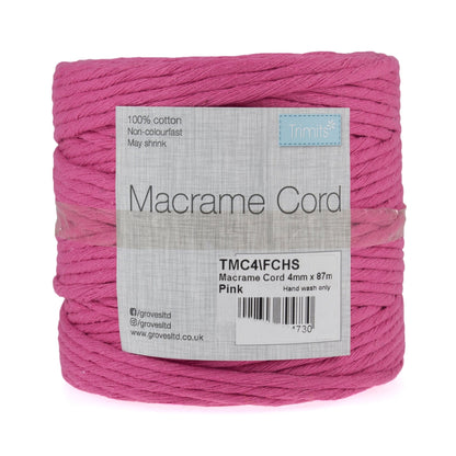 Trimits Macramé Cotton Cord Spool Jewellery Craft 87m x 4mm 0.5kg - Select Colour - Home - Crafts