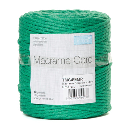 Trimits Macramé Cotton Cord Spool Jewellery Craft 87m x 4mm 0.5kg - Select Colour - Home - Crafts