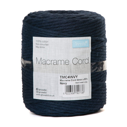 Trimits Macramé Cotton Cord Spool Jewellery Craft 87m x 4mm 0.5kg - Select Colour - Home - Crafts