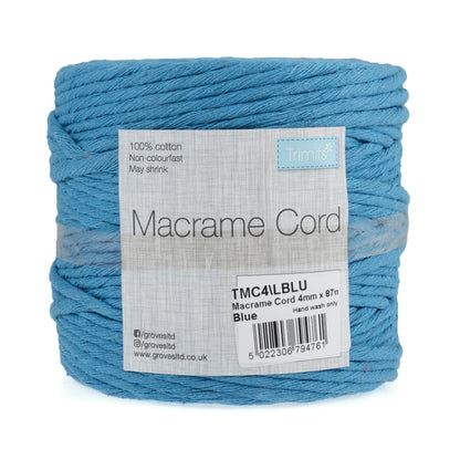 Trimits Macramé Cotton Cord Spool Jewellery Craft 87m x 4mm 0.5kg - Select Colour - Home - Crafts