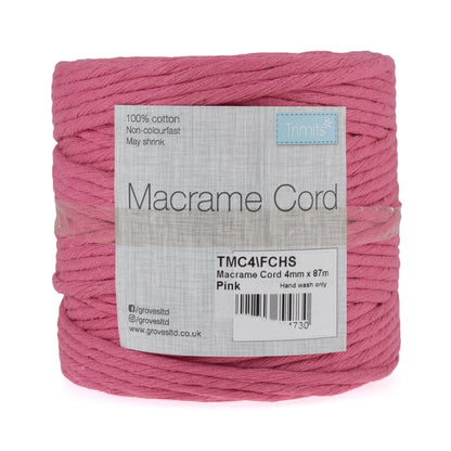 Trimits Macramé Cotton Cord Spool Jewellery Craft 87m x 4mm 0.5kg - Select Colour - Home - Crafts