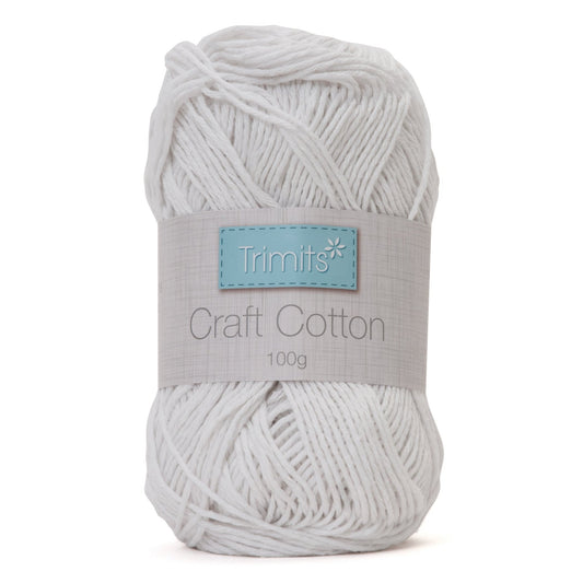 Trimits Macramé White Bleached Cotton Yarn Thread Knitting Crocheting Craft 100g - Home - Crafts