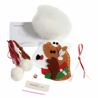 Trimits Pre - Punched Shaped Acrylic Felt Kit For Beginners 10cm x 9cm - Deer & Polar Bear - Home - Crafts