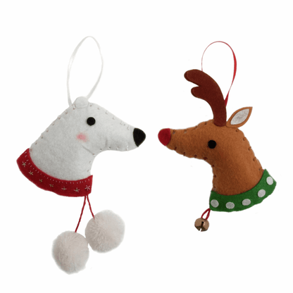 Trimits Pre - Punched Shaped Acrylic Felt Kit For Beginners 10cm x 9cm - Deer & Polar Bear - Home - Crafts