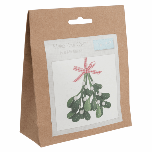 Trimits Pre - Punched Shaped Acrylic Felt Kit For Beginners 11 x 11cm - Christmas: Mistletoe - Home - Crafts