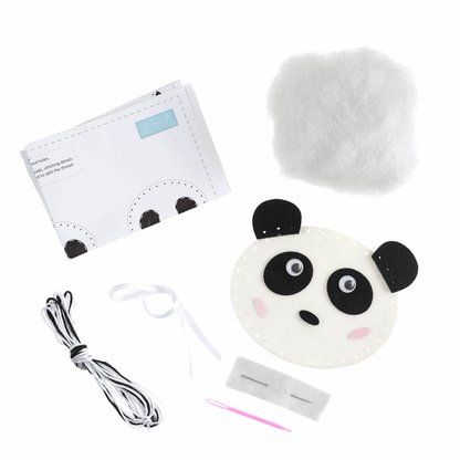 Trimits Pre - Punched Shaped Acrylic Felt Kit For Beginners 14.5 x 8.5cm - Panda - Home - Crafts