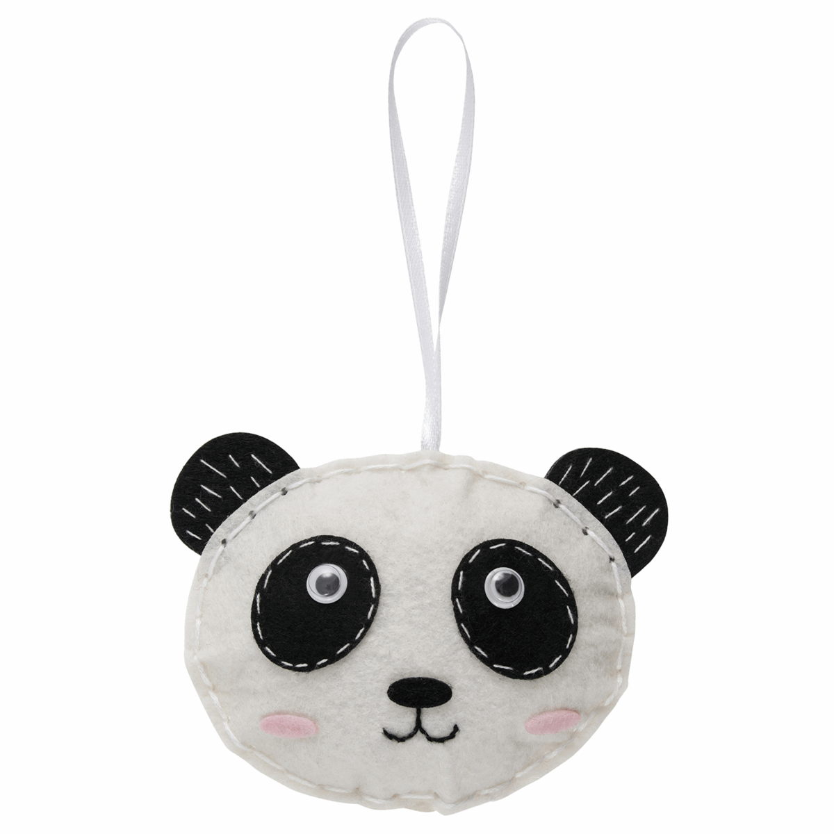 Trimits Pre - Punched Shaped Acrylic Felt Kit For Beginners 14.5 x 8.5cm - Panda - Home - Crafts